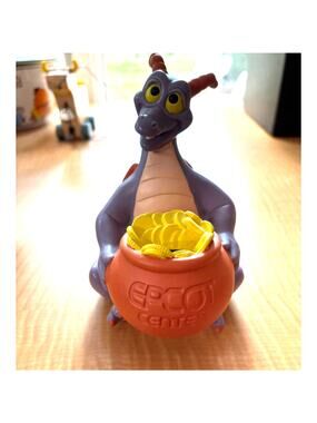 Disney Figment 1982 Coin Bank 7" EPCOT Center Vintage Collectible